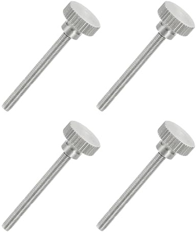 QUARKZMAN 4 Stück 304 Edelstahl Rändelschrauben M3 x 30mm, Flache Rändelschraube mit Vollgewinde, Rändelkopf Handschrauben Set für Industrie Haushalt Mechanische Teile Elektronische Geräte