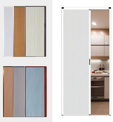 Puerta Corredera Plegable Puerta Plegable Cerradura, Tamaño Personalizado, Ahorra Espacio – Puertas Correderas Interior de Panal, Sin Taladrar, Kit Separador Ambientes Magnético para Cocina Baño