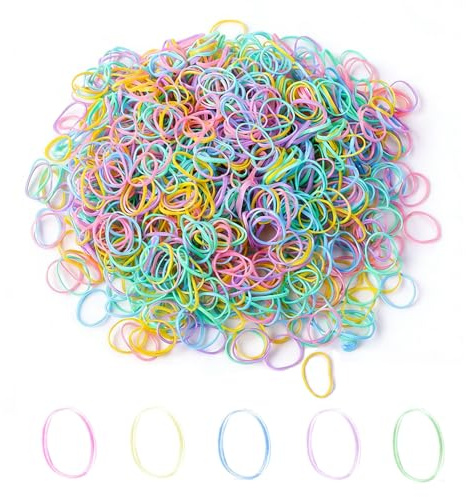 1 200 stycken flerfärgade elastiska hårsnoddar, mansgummi, hårtillbehör, rastaflätgummi, för barn, flickor, kvinnor, perfekt för flätor, bröllopsfrisyrer
