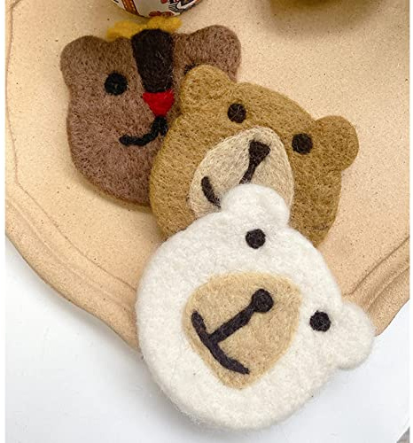 Yosoo Health Gear Sottobicchiere in Feltro di Lana con Orso, Simpatico Sottobicchiere in Lana con Orso, Spesso e Morbido, Isolante, per Bevande, per caffè, tè, Vino, Birra, Tavolo Decorativo per Bar
