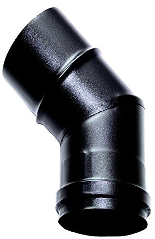 Curva 45 canna fumaria DN 100 smaltato verniciato 600 gradi per stufa a pellet o legna tubo nero acciaio sce Made in Italy