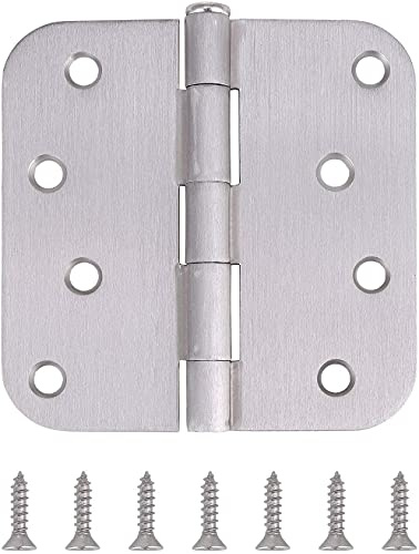 Stylever 18 Pack, Residential and Commercial Door Hinges 4 Inch Satin Nickel Finish Reversible Hinges, 5/8 Radius Corner, Exterior & Interior Door Hinge for Entryway, Patio and More