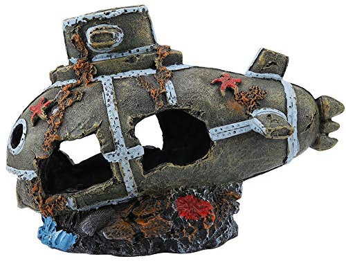 Harz Fischerboot, künstlich beschädigt U-Boot Aquarium Aquarium Ornament Landschaft Dekoration Dekor