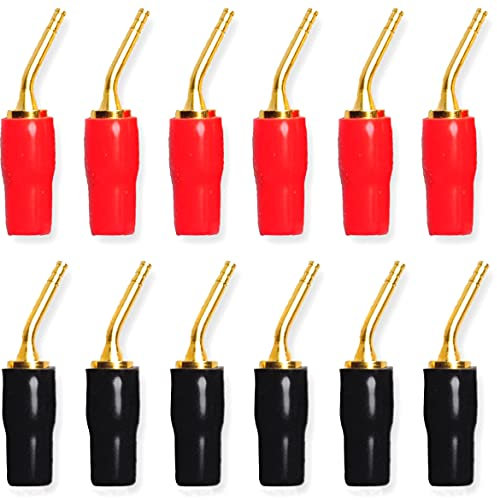 Greluma 12 Piezas Conector Tipo Banana de 2 mm Tipo Tornillo, Conector de Cable de Altavoz de Audio Chapado en oro de 2 mm