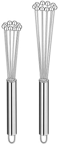 2 Stück Edelstahl Schneebesen, Draht Ei Schneebesen Set, Rührblitz Schneebesen, Küche Schneebesen zum Kochen, Mischen, Schneebesen, Schlagen, Rühren (10 Zoll und 12 Zoll)