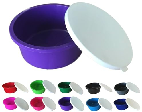 NETPROSHOP Müsli Schale 2 Liter Schüssel mit weißem Deckel Lebensmittelecht, Farbe:Lila