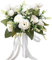 Hilai Bouquet de Flores para Novia y Dama de Honor - Ramo Artificial Blanco para Boda, Decoración del Hogar y Suministros de Fiesta