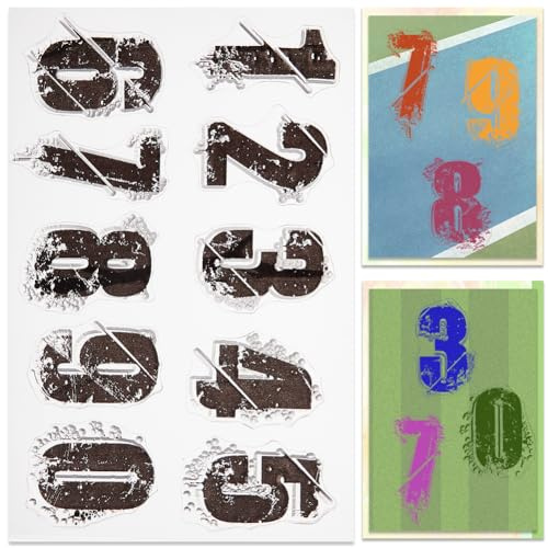 CRASPIRE Sellos Transparentes con Números, Sello de Silicona de Goma, Sellos de Silicona Transparentes para Hacer Tarjetas de Diario, Álbumes de Recortes Hechos A Mano, Decoración de Cuadernos