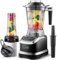 AMZCHEF Blender Smoothie Maker with Two Ways, 1800W Blenders for Kitchen with Smart Panel Control, 3 Speed Control & 4 Preset Settings, 1.8L Jug & 600ml Portable Bottle