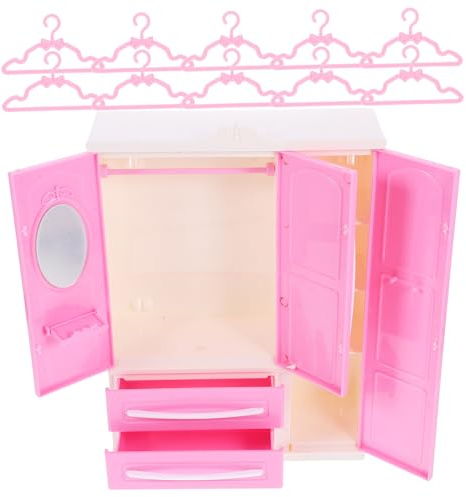 Gogogmee Perchas para Ropa de Muñecas Miniatura para Niños, 10 Unidades, Plásticas Resistentes, Armario en Miniatura para Organizar, Accesorios para Casas de Muñecas, Juego de Perchero