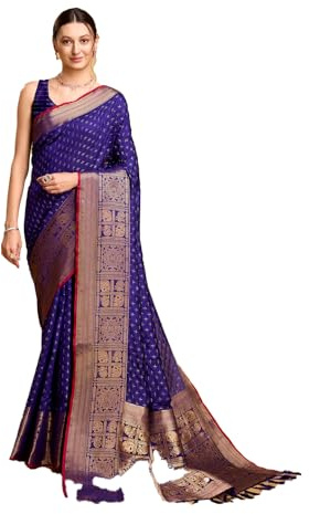 Vedant Vastram Sari Banarasi en soie douce de litchi pour femme (Str-Aarita)