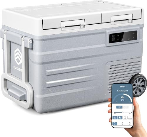 40,6 Litri Frigoriferi per Auto, UD45 Frigorifero Portatile Elettrico 12V/24V CC e 100-240V CA, -20℃ a 20℃ Temperatura Regolabile Mini Frigo per Auto, Campeggio, Viaggi, Picnic Uso Esterno - Grigio