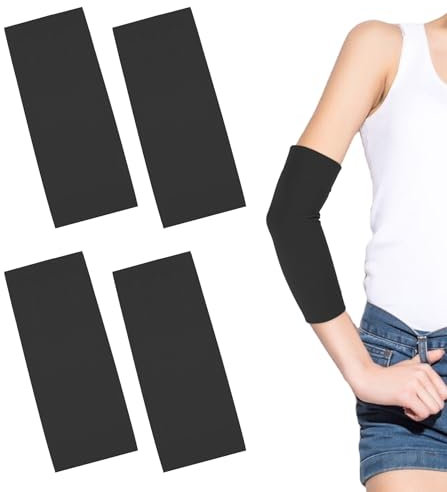 ValueBargain Lot de 2 paires de manchettes, manches de sport, en nylon et élasthanne, noir, sans coutures, flexibles, respirantes, protection UV pour couverture de tatouage et entraînement quotidien