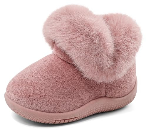 MK MATT KEELY Babystövlar flicka vinter 0–5 år snöstövlar barn varma utomhusskor med mjuk gummisula, rosa, 21 EU