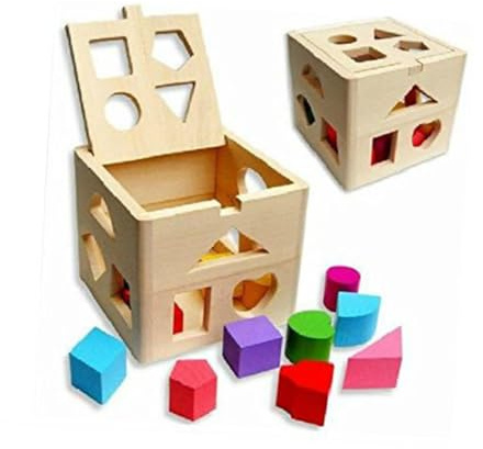 JOINPAYA Jeux Éducatifs Blocs de Construction Bois pour Tout-Petits et Jeunes Garçon Fille Jeux Éducatifs pour Bébés avec Formes Variées et Couleurs
