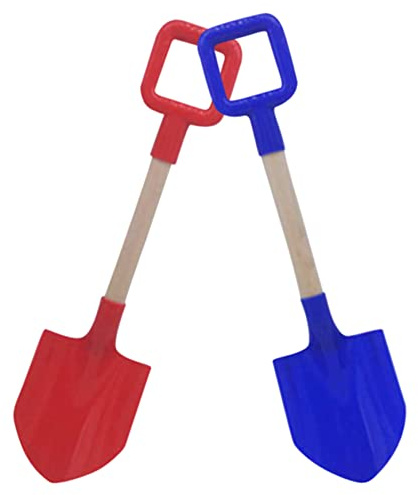 NIDONE Pelle à Sable pour Enfants, Manche en Bois, Pelle à Sable de Plage, Jardin en Plastique pour Enfants, Jouet de Plage, 2 pièces 4x16 Pouces