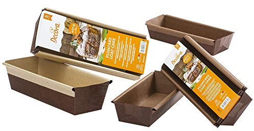 DECORA, 0320180 Stampi per Plumcake, Comodissimi per Cuocere, Presentare e Regalare PlumCake, Resistente fino a 200°, Made in Italy, Confezione da 5