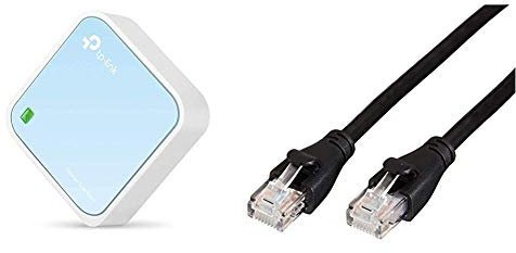 TP-Link Nano Routeur 300 Mbps Wi-FI N, Support Mode Répéteur/Point d'accès/Routeur/Pont/Client, Ethernet, USB & Amazon Basics Câble réseau Ethernet RJ45 catégorie 6-1,5 m