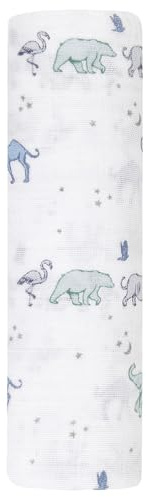 Aden + Anais Pucktuch, Decke aus 100% Baumwoll-Musselin für Neugeborene Mädchen & Jungen, Wickeltuch für Säuglinge & Kleinkinder, Babys, 120x120cm, Rising Star