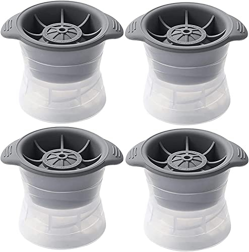 4PCS Small Sphere Ice Mold - Makes about 5CM (1.96) Crystal Clear Ice Balls,Silicone Reusable Ice Cube Trays for Whiskey, Bourbon, Cocktails & Home Bars