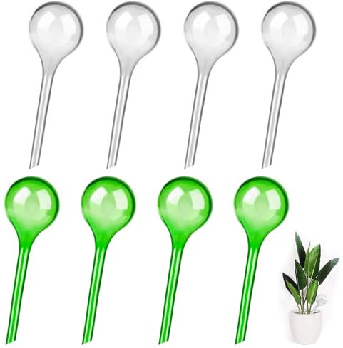 TAIHE 8 Stück Bewässerungskugeln für Pflanzen, Automatische Bewässerungskugel für Topfpflanzen, Pflanzenbewässerungsbirnen Selbstbewässernde Glühbirnen für Zimmerpflanzen, Garten und Balkon