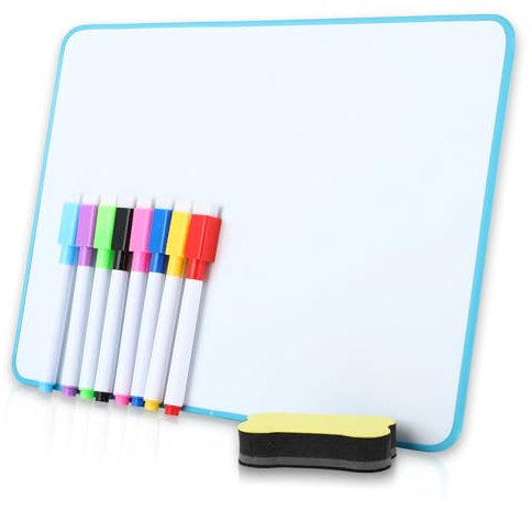Wenrescry Doppelseitiges Whiteboard Set - Tragbares Whiteboard mit 8 Farbstiften, Radiergummi und Halterung - Ideal für Büro, Heim und Klassenzimmer - Robust und Vielseitig Nutzbar