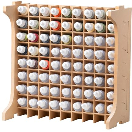 Bucasso Large Capacity Plastic Model Tool Storage Paint Rack - Holds 72 Pieces, Compatible with Vallejo Modular Paint Rack, MDF Material, GK12