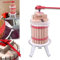 MAYTIIMO Eiche Obstpresse 6L, Saftpresse Manuell mit Pressnetz Druckplatte und Metallspindel, Apfelpresse Mobile Fruchtpresse Weinpressen für Obstweine Fruchtsäfte Apfelsaft Beerenpresse