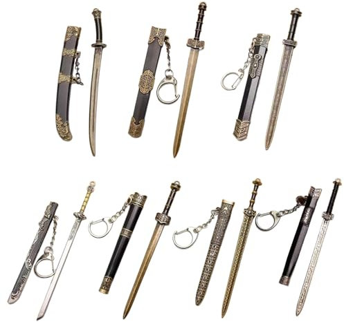 Cndiyald Mini épée, 7pcs Épées Antiques, modèle de Couteau décoratif, 4.7 Encord de Couverture de l'épée, pendentifs à l'épée