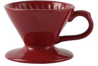 London Pottery V60 - Filtre à café manuel en porcelaine - Convient pour verser du café au bureau, à l'extérieur et à la maison - Rouge