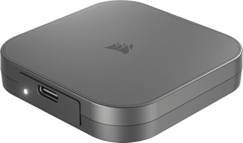 Corsair EX300U 2TB SSD Externa USB-C Portátil – Conexiones USB 3.2 Type-C Gen2, Plug-and-Play, MagSafe, Cable Incluido – Windows PC, macOS, iOS, iPadOS, Android – Gris