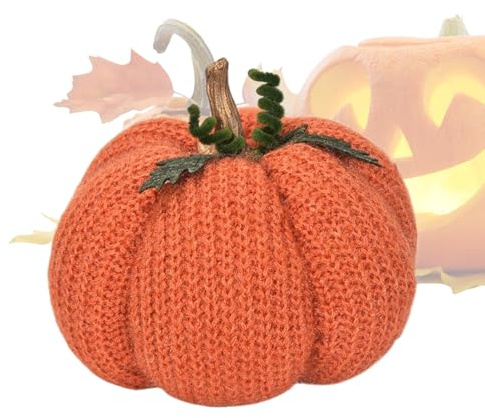 Decoración De Calabaza para Mesa De Otoño Centro De Mesa De Calabaza Tejida A Mano, Decoración Otoñal para Fiesta De Halloween Y Thanksgiving, De Harvest