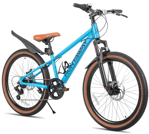 KEANO Huntaway 24-Zoll-Kinderfahrrad, 24-Zoll-Mountainbike mit 7 Gängen, 24-Zoll-Kinderfahrrad für Jungen und Mädchen im Alter von 9 bis 12 Jahren, Blau