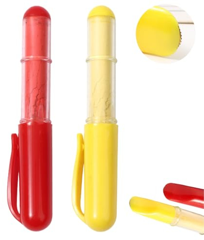 2PCS Tailors Chalk Pencil Set for Fabric,White Chalk Pens,Fabric Markers Sewing Erasable,Sewing Ch/alk & Fa/bric Pens,Dressmakers Ch/alk & Sewing Accessories,Fa/bric Markers for Sewing,Red+Yellow