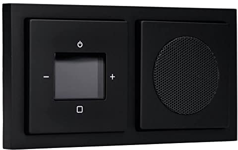 Busch Jäger Unterputz UP Bluetooth Radio 8217 U (8217U) schwarz matt Komplett-Set // Radioeinheit + Lautsprecher + 2-fach Rahmen 1722-885K + Abdeckungen