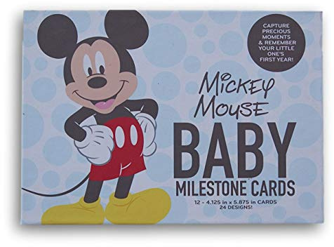 Disney Boys Baby Monthly Milestone Cards, Photo Prop Belly Stickers, Mickey Mouse, No Size, One Size