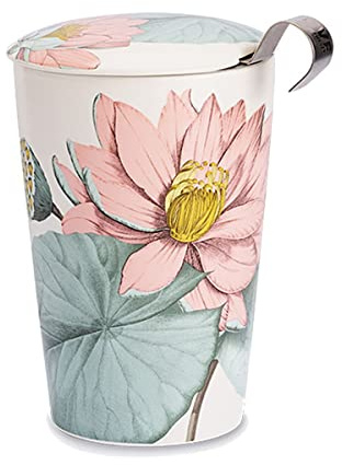 Porslinsmugg med dubbla väggar med infuser