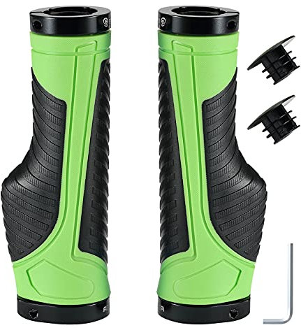 Boenoea Fahrrad Griffe, Ergonomisch mit Aluminium Schloss fr MTB, BMX, MTB & Faltrad, Rutschfest & Stofest, Gummi-Material, Lnge: 130 mm, Gewicht: ca. 163g