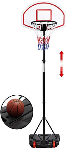 Yaheetech Canestro Basket Esterno Portatile Altezza Regolabile 196-251 cm Pallacanestro da Camera Interno Sportivo