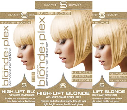 Summer Golden Blonde Hair Dye with added Plex Hair Care Conditioner, Permanent Hair Colour with Warm Golden Toner for Blonde Hair, Vegan Hair Dye, Cruelty-Free - Smart Beauty Hair Colour (Pack of 3)