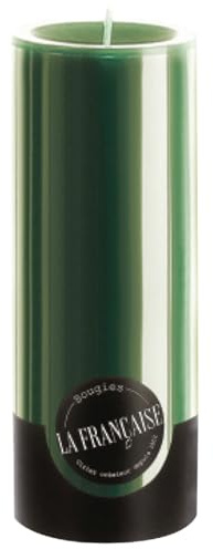 Bougies La Francaise - Pillar Candle - Made in Tunisia, Green Color, +/- 125-Hour Burn Time - 3.15 x ‎7.87 inches