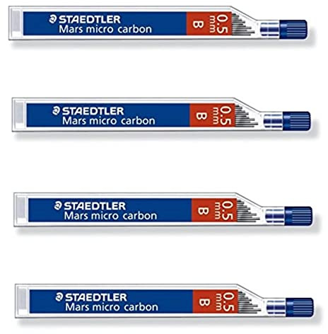 STAEDTLER Mars Micro Carbon 250 0,5 mm B - Ricariche per matite - 4 tubi/confezioni (48 cavi) B