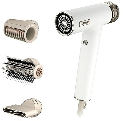 Shark Hair Dryer | SpeedStyle | No Heat Damage Hair Styling Tool | 3 Styling Tools Included | Portable & Powerful Blow Dryer | Best for Straight & Wavy Hair | Silk | HD331