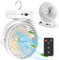 Simpeak 10000mAh Camping Ventilator Tischventilator, Mini USB Ventilator leise, Clip Fan mit Fernbedienung und LED Licht [3 Geschwindigkeit] [720° Drehung] - Weiß