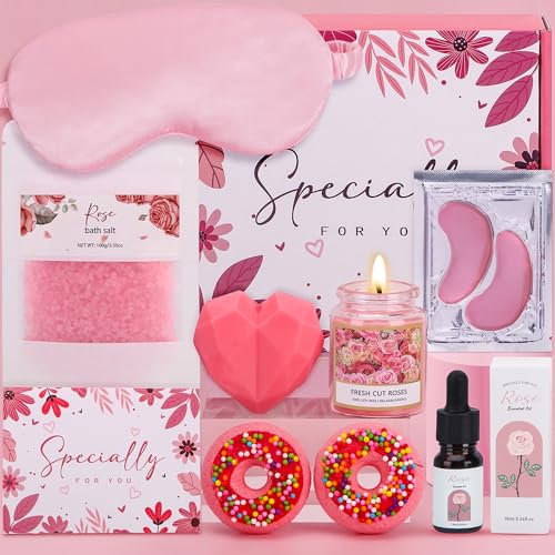 Birthday Gifts For Women, Pamper Gifts For Her, Christmas Xmas Presents Secret Santa Gift For Mum, Best Friend, Sister, Daughter, Auntie, Relaxation Ladies Gifts Self Care Package For Her-Rose