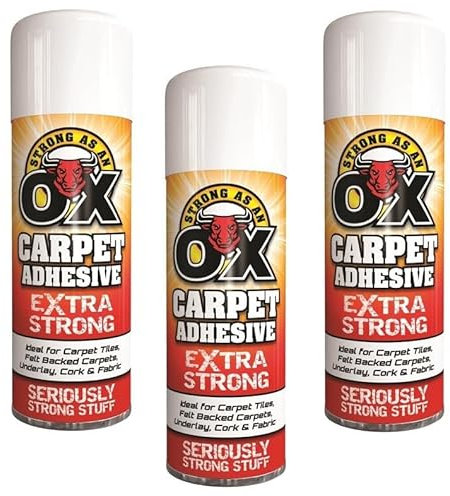 Carpet Adhesive Glue Spray Leather Foam Card Art Craft Fabric Strong Heavy Duty (Pack Of 3 Can 3038)