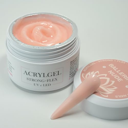 Beauty Space nails - Acrygel per unghie e ricostruzione acrigel dual form, modella acrylgel con slip solution, barattolo 50ml (Ballerina nude)