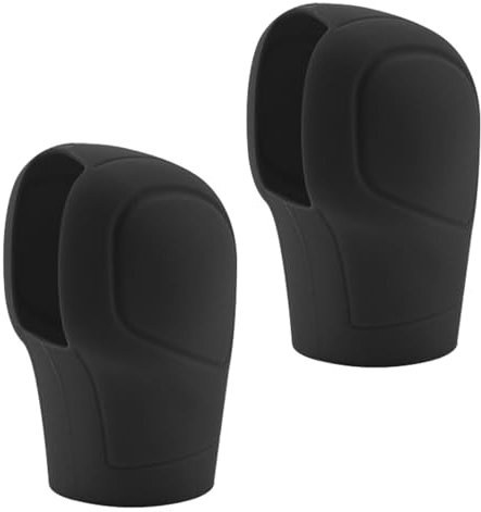 KYSUN Funda Pomo Palanca de Cambios de 2 Piezas, Funda Palanca Cambio de Marchas, Protector De La Cubierta De La Perilla, Cubierta de Perilla de palanca de Marchas, Pomos para Palanca de Coche, Negro