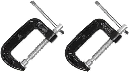 2 Inch C-Clamp Set, Heavy Duty Steel C Clamp Industrial Strength C Clamps for Woodworking, Welding, and Building(2PCs)