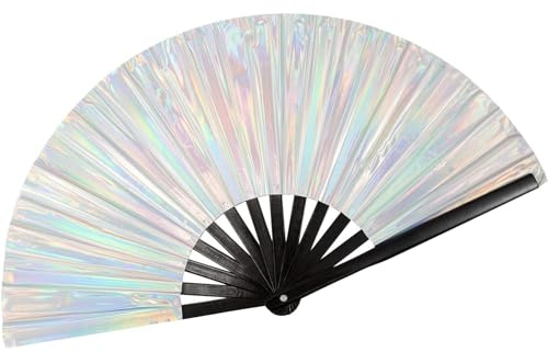 Ventaglio Rave da Donna - Fan Clack Pieghevole Grande a Mano per Feste (33cm)